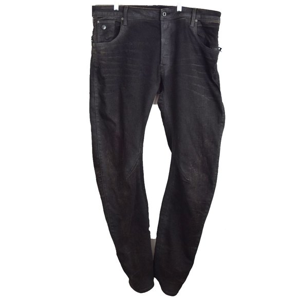 G Star Raw Jeans Men 39W x 34L ARC Zip 3D Slim Black Button Fly Zipper Pockets - Picture 1 of 16